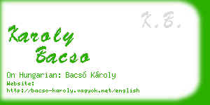 karoly bacso business card